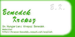 benedek krepsz business card